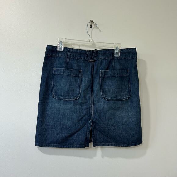 Old Navy Women’s Size 10 Petite Dark Wash Drawstring Denim Jean Skirt Y2K - Picture 5 of 5